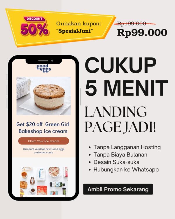 CUKUP 5 MENIT - Landing page jadi!